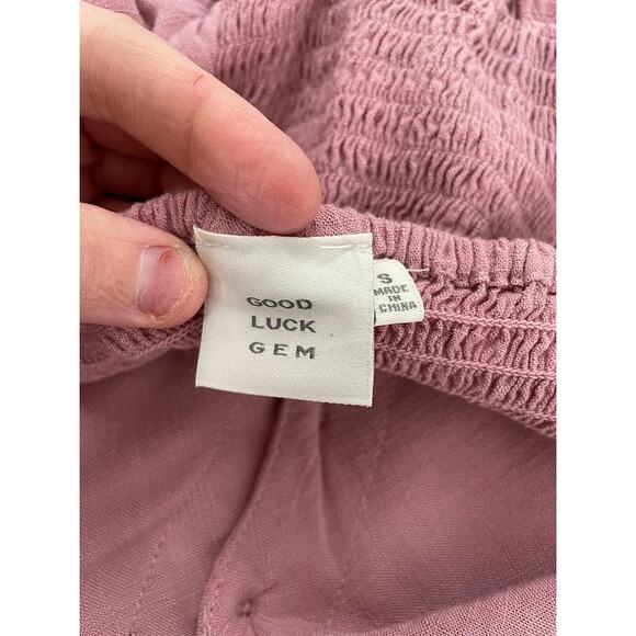 Good Luck Gem Womens Size S Pink Button Down Sleeveless Midi Sun Dress Pockets - Picture 10 of 14